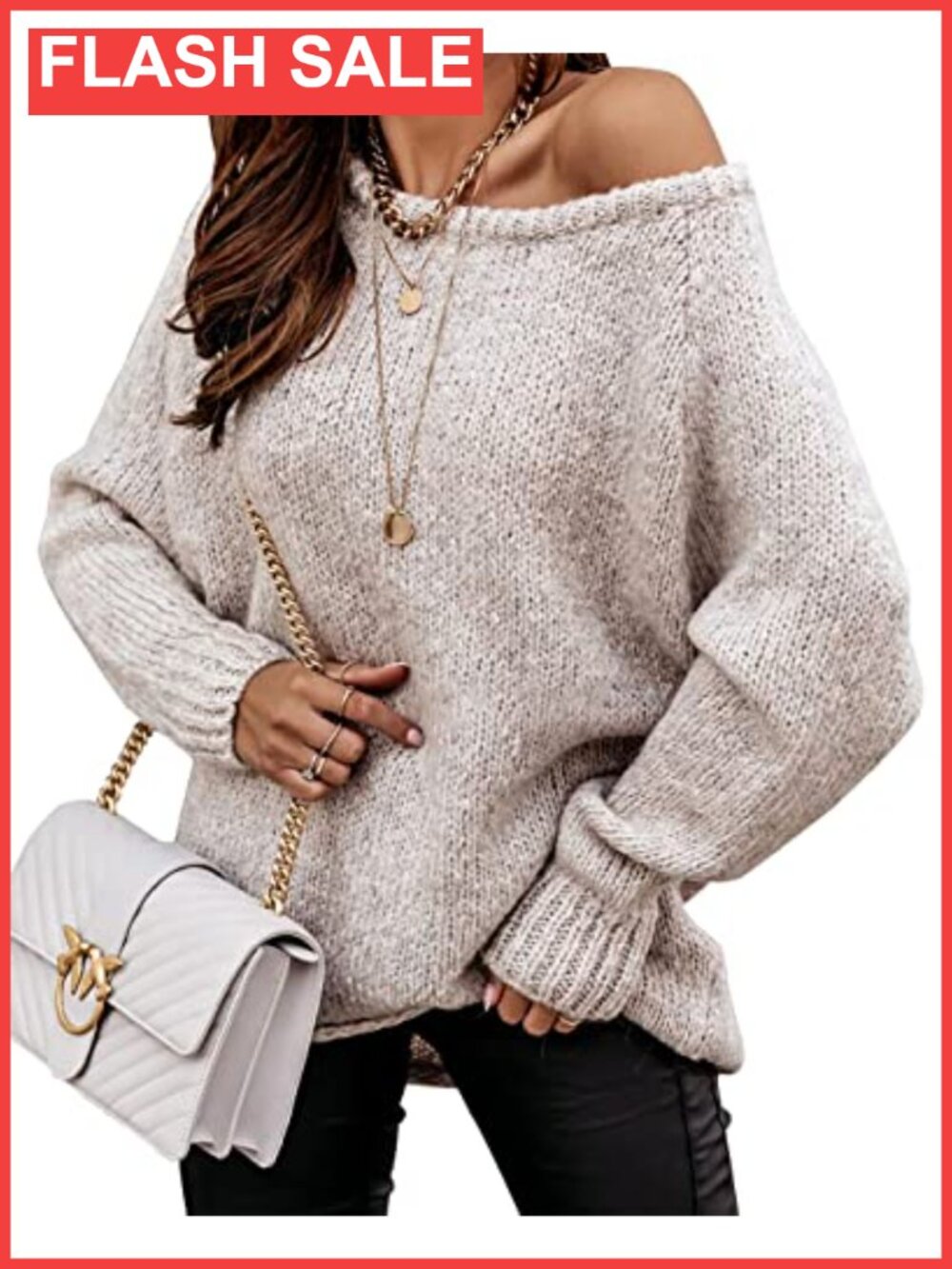 Women's Oversized Chunky Knit Sweater Drop Shoulder Long Sleeve Pullover